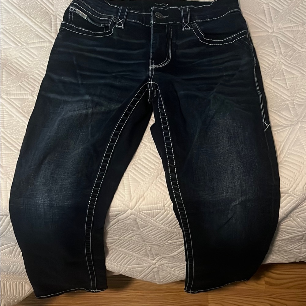 Stylish Black Jeans with White Stitching